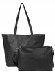 2 pieces Contrast tote bag + crossbody bag black