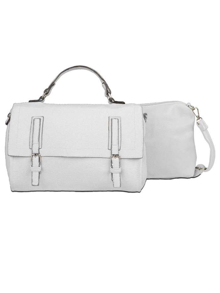 Citybag hebilla + Bandolera 2 piezas white