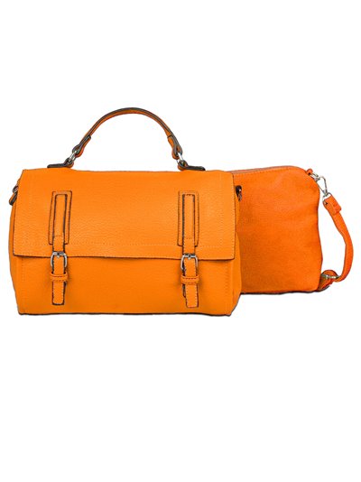 2 pieces Citybag with buckle + crossbody bag orange
