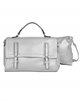 2 pieces Citybag with buckle + crossbody bag silver