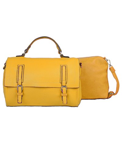 2 pieces Citybag with buckle + crossbody bag yellow