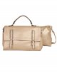 2 pieces Citybag with buckle + crossbody bag gold