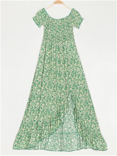 Floral print maxi dress verde-hierba