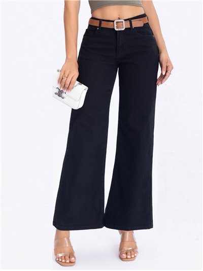 Belted straight jeans negro (S-XXL)