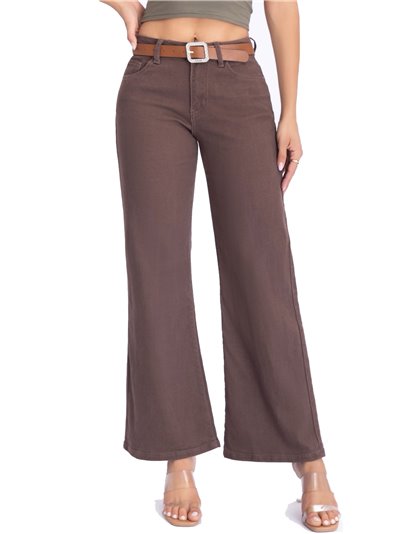 Belted straight jeans marron (S-XXL)