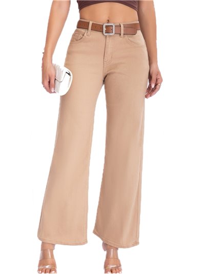 Belted straight jeans camel (S-XXL)