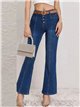 High waist flare jeans with buttons azul (S-XXL)