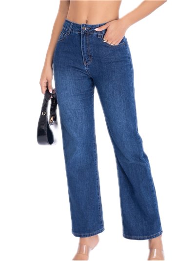 Jeans básico tiro alto azul (36-46)