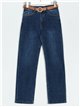 High waist jeans with belt azul (S-XXL)