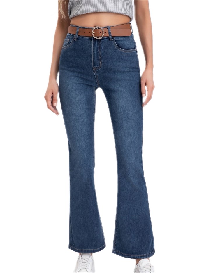 Belted flare jeans azul (S-XXL)