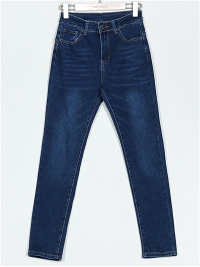 Jeans skinny tiro alto azul (36-46)