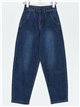 Jeans slouchy tiro alto azul (XS-XL)