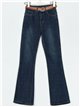 Jeans flare cinturón azul (S-XXL)