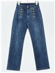 High waist jeans with buttons azul (S-XXL)