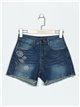 Short denim bordado azul (S-XXL)