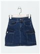 Denim bermuda skirt with pockets azul (XS-XL)