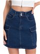 Short falda denim bolsillos azul (XS-XL)