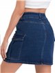 Short falda denim bolsillos azul (XS-XL)