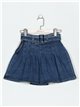 Belted denim bermuda skirt azul (XS-XL)