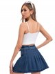 Belted denim bermuda skirt azul (XS-XL)