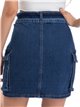 Short falda denim bolsillos azul (S-XXL)