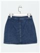 Buttoned denim bermuda skirt azul (S-XXL)