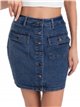 Buttoned denim bermuda skirt azul (S-XXL)