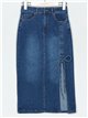 Denim midi skirt with a vent azul (S-XXL)