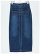 Long denim skirt with buttons azul (S-XXL)