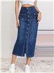 Long denim skirt with buttons azul (S-XXL)