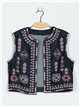 Embroidered denim waistcoat azul (S-XXL)