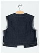 Embroidered denim waistcoat azul (S-XXL)