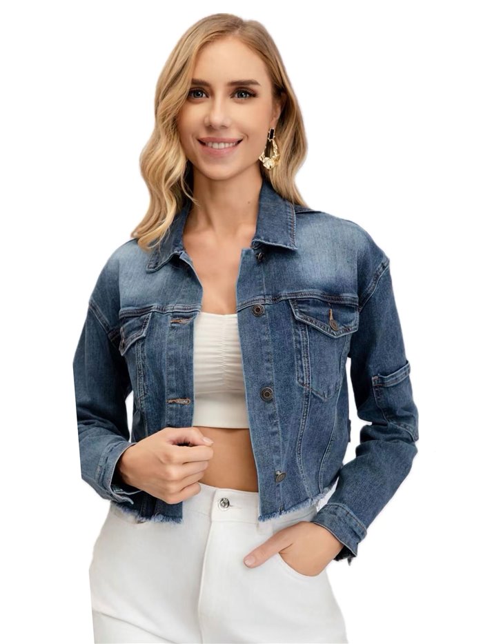 Cazadora denim cropped azul (S-XXL)