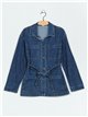 Belted denim overshirt azul (S-XXL)