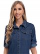 Elastic denim shirt azul (S-XXL)