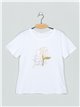 Camiseta texto flor (S/M-L/XL)