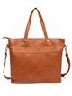 2 pieces Contrast tote bag + crossbody bag brown