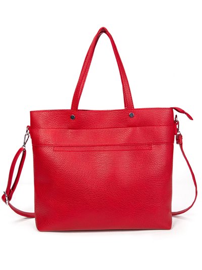 2 pieces Contrast tote bag + crossbody bag red