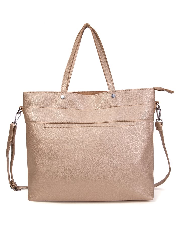 2 pieces Contrast tote bag + crossbody bag gold