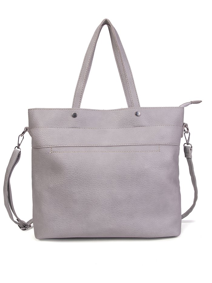 2 pieces Contrast tote bag + crossbody bag grey