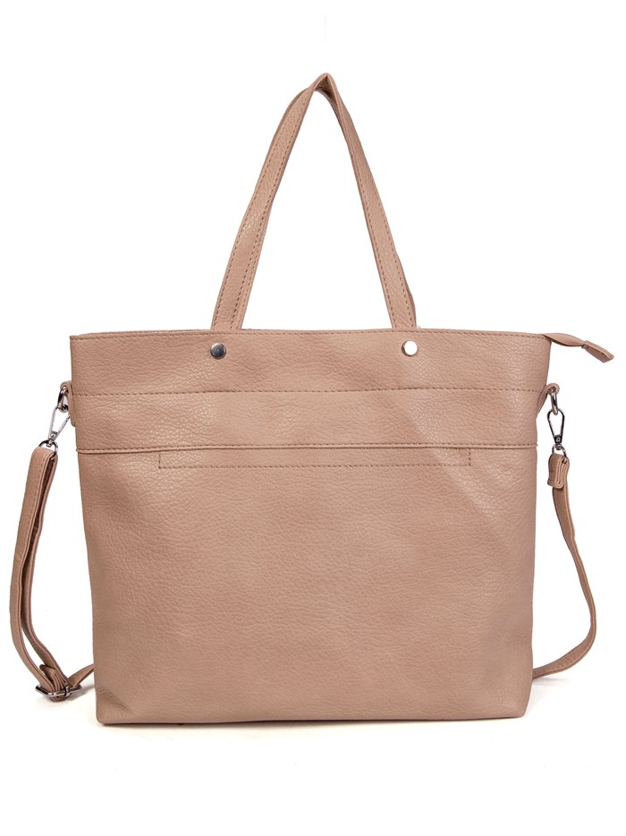 2 pieces Contrast tote bag + crossbody bag khaki