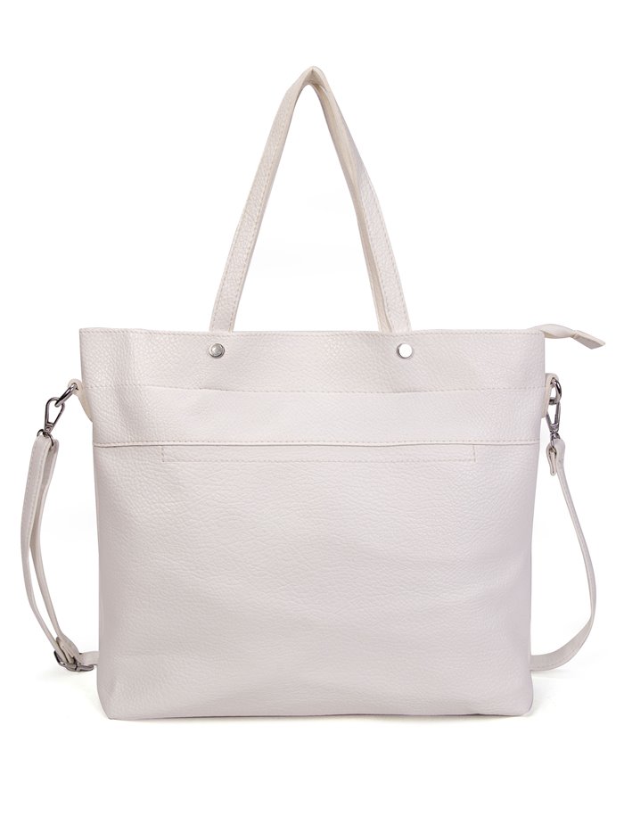 2 pieces Contrast tote bag + crossbody bag white