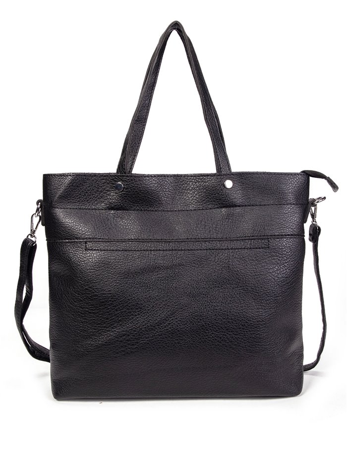 2 pieces Contrast tote bag + crossbody bag black