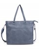 2 pieces Contrast tote bag + crossbody bag dinem-blue