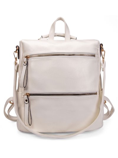 Backpack with zip white