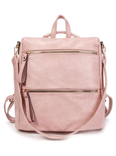 Backpack with zip pink