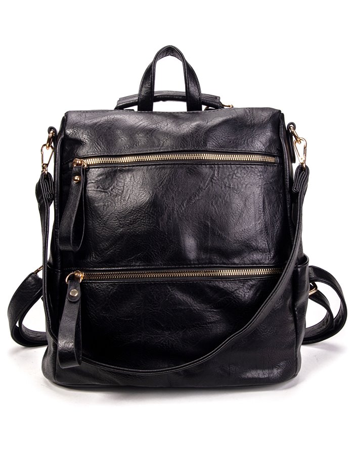 Backpack with zip black