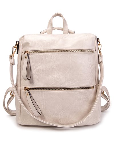 Backpack with zip beige