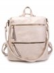 Backpack with zip beige