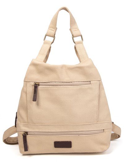 Canvas backpack with zip apricot
